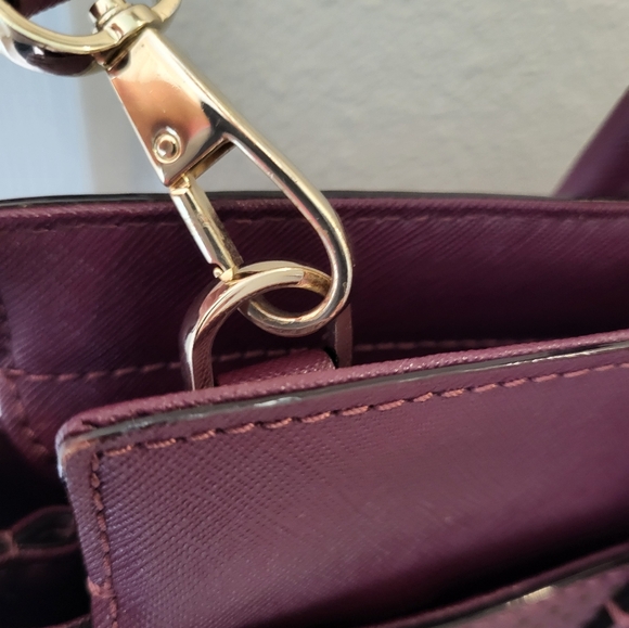 Kate Spade Burgundy Rose Lasercut handbag with matching wallet. - Picture 5 of 7